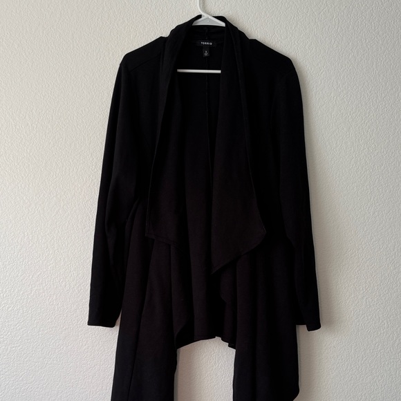 Torrid Elegant Black Drape Cardigan - Picture 3 of 9